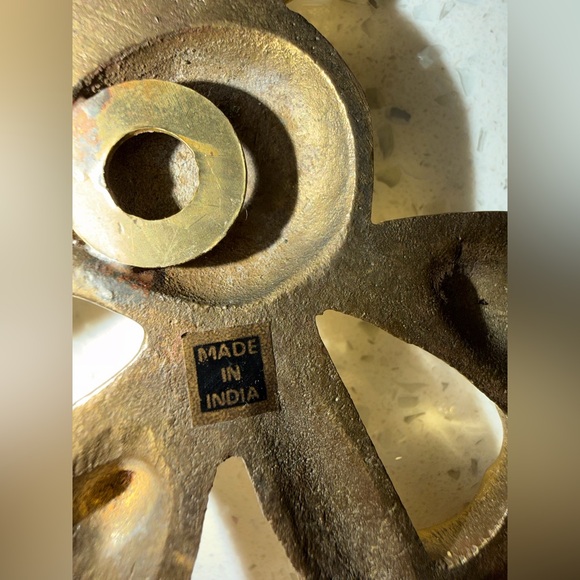 Vintage Solid Brass Bow Wall Sconce Taper Candle Holder Regency Style - Picture 5 of 6